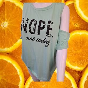 Greathe Women's Casual Nope Style Letter‎ Print Round Neck Knit Tank Top Size XL